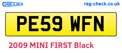 PE59WFN are the vehicle registration plates.
