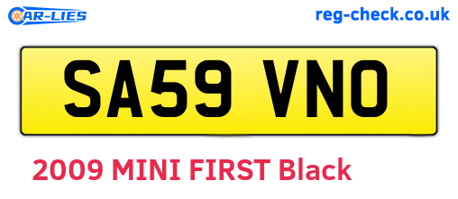 SA59VNO are the vehicle registration plates.