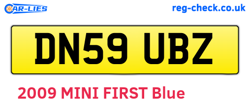 DN59UBZ are the vehicle registration plates.
