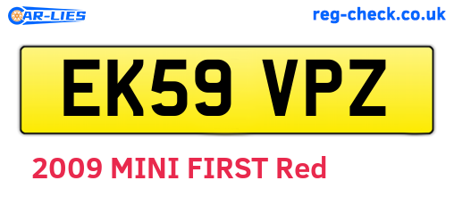 EK59VPZ are the vehicle registration plates.
