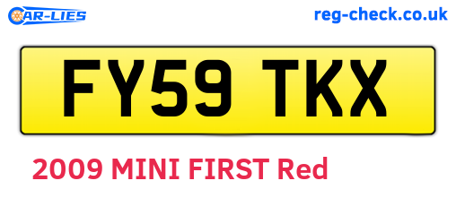 FY59TKX are the vehicle registration plates.