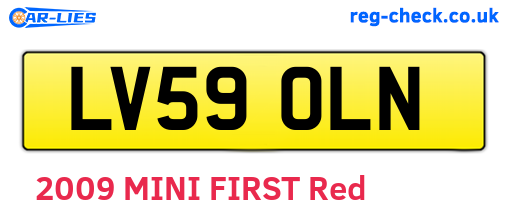 LV59OLN are the vehicle registration plates.