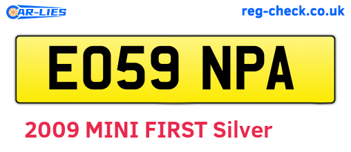 EO59NPA are the vehicle registration plates.
