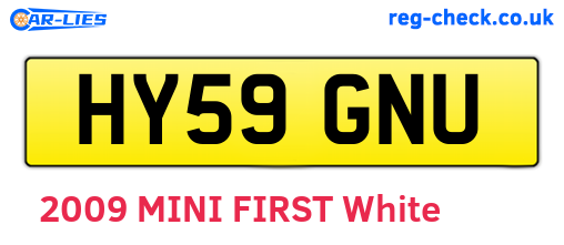 HY59GNU are the vehicle registration plates.