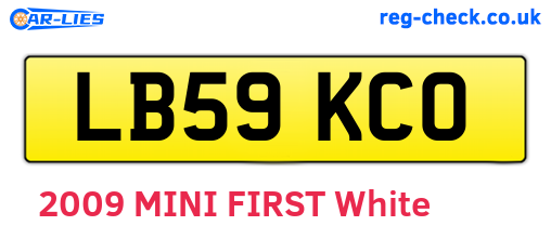 LB59KCO are the vehicle registration plates.
