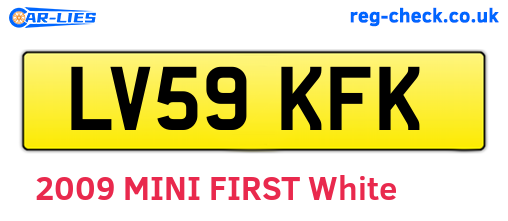 LV59KFK are the vehicle registration plates.