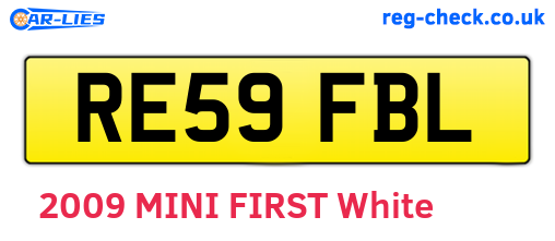 RE59FBL are the vehicle registration plates.