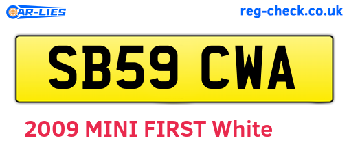 SB59CWA are the vehicle registration plates.