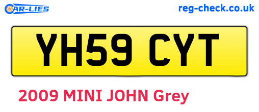 YH59CYT are the vehicle registration plates.