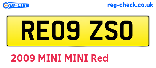RE09ZSO are the vehicle registration plates.