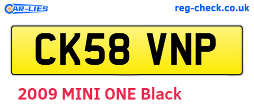 CK58VNP are the vehicle registration plates.