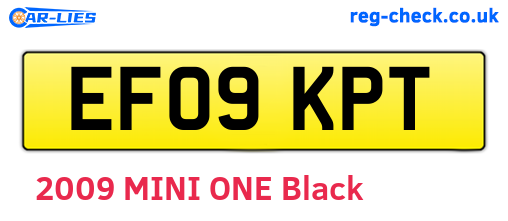 EF09KPT are the vehicle registration plates.