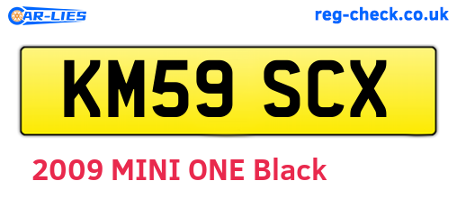 KM59SCX are the vehicle registration plates.