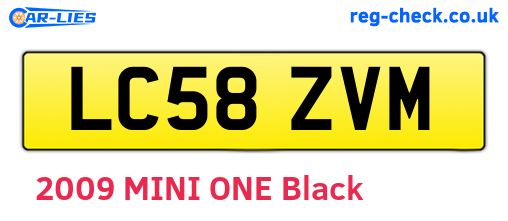 LC58ZVM are the vehicle registration plates.