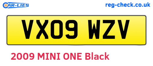VX09WZV are the vehicle registration plates.