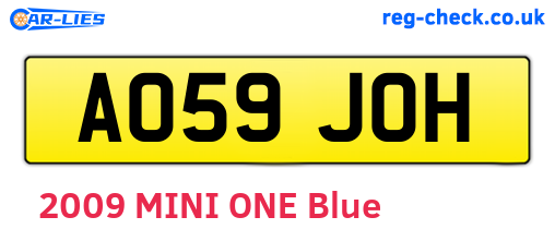 AO59JOH are the vehicle registration plates.