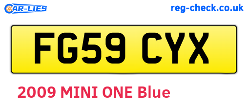 FG59CYX are the vehicle registration plates.