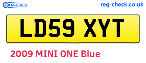LD59XYT are the vehicle registration plates.