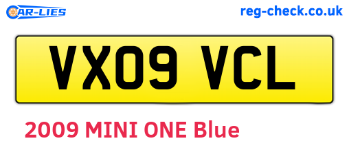 VX09VCL are the vehicle registration plates.