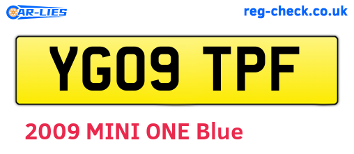YG09TPF are the vehicle registration plates.