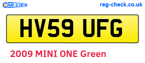 HV59UFG are the vehicle registration plates.