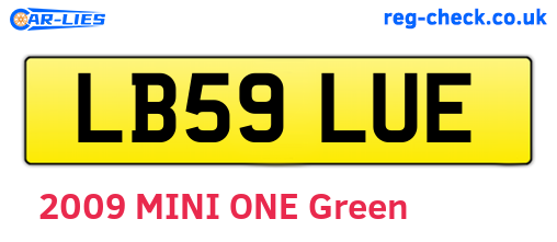 LB59LUE are the vehicle registration plates.