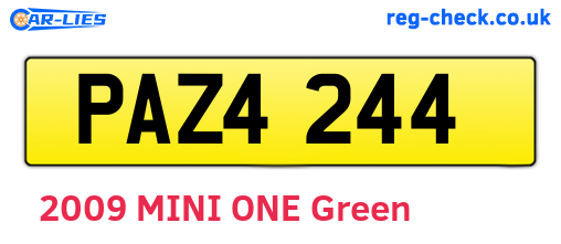 PAZ4244 are the vehicle registration plates.