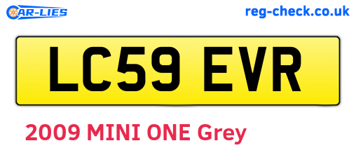 LC59EVR are the vehicle registration plates.