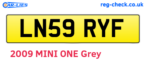 LN59RYF are the vehicle registration plates.