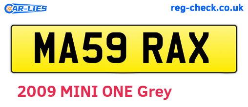 MA59RAX are the vehicle registration plates.