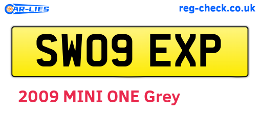 SW09EXP are the vehicle registration plates.