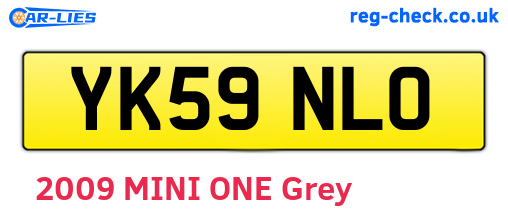 YK59NLO are the vehicle registration plates.