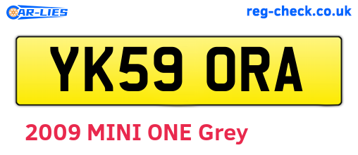YK59ORA are the vehicle registration plates.