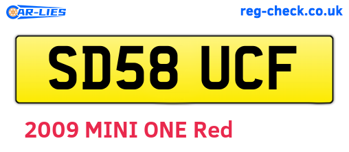 SD58UCF are the vehicle registration plates.