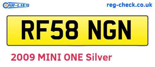 RF58NGN are the vehicle registration plates.