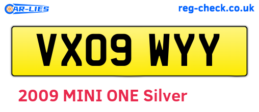 VX09WYY are the vehicle registration plates.