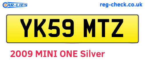 YK59MTZ are the vehicle registration plates.