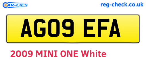 AG09EFA are the vehicle registration plates.