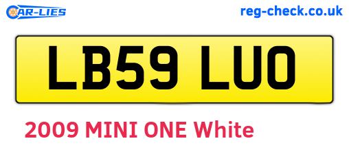 LB59LUO are the vehicle registration plates.