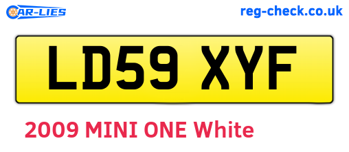LD59XYF are the vehicle registration plates.