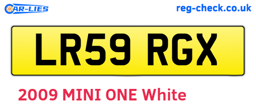 LR59RGX are the vehicle registration plates.