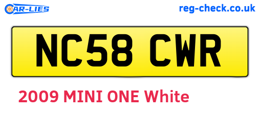 NC58CWR are the vehicle registration plates.