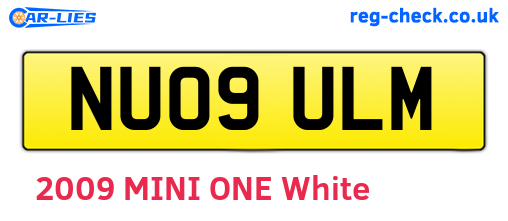 NU09ULM are the vehicle registration plates.