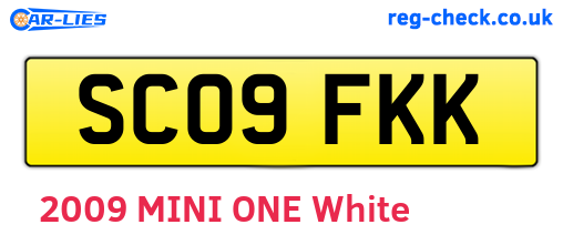 SC09FKK are the vehicle registration plates.
