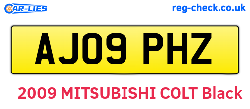 AJ09PHZ are the vehicle registration plates.