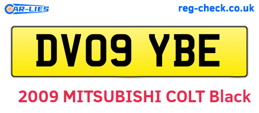 DV09YBE are the vehicle registration plates.
