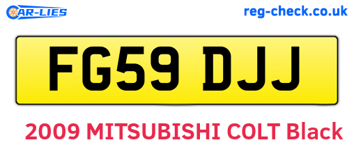 FG59DJJ are the vehicle registration plates.