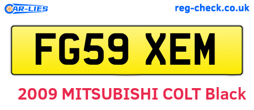FG59XEM are the vehicle registration plates.