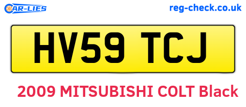 HV59TCJ are the vehicle registration plates.