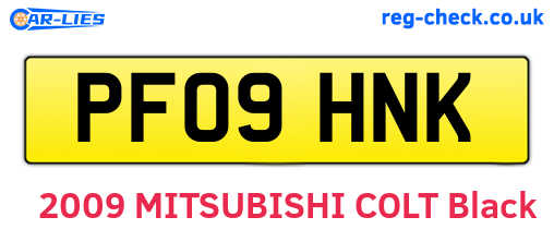 PF09HNK are the vehicle registration plates.